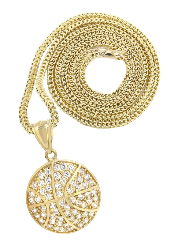 The Perfect Accessory For Less – Jewelry Sale Live 10K Yellow Gold Basketball Necklace | Appx. 16.2 Grams The Perfect Accessory For Less – Jewelry Sale Live 10K Yellow Gold Basketball Necklace | Appx. 16.2 Grams