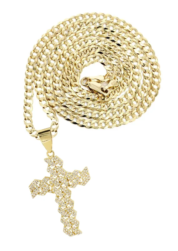 Exclusive Jewelry Markdowns – Limited-Time Offer 10K Yellow Gold Cross 4 Necklace | Appx. 14.7 Grams Exclusive Jewelry Markdowns – Limited-Time Offer 10K Yellow Gold Cross 4 Necklace | Appx. 14.7 Grams