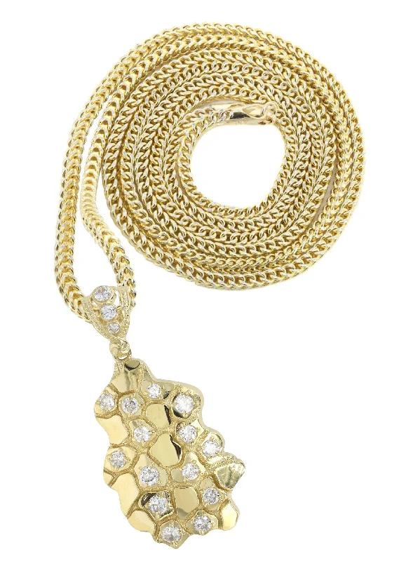 Glamorous Jewelry, Glamorous Deals – Shop Now 10K Yellow Gold Nugget Necklace | Appx. 19.4 Grams Glamorous Jewelry, Glamorous Deals – Shop Now 10K Yellow Gold Nugget Necklace | Appx. 19.4 Grams