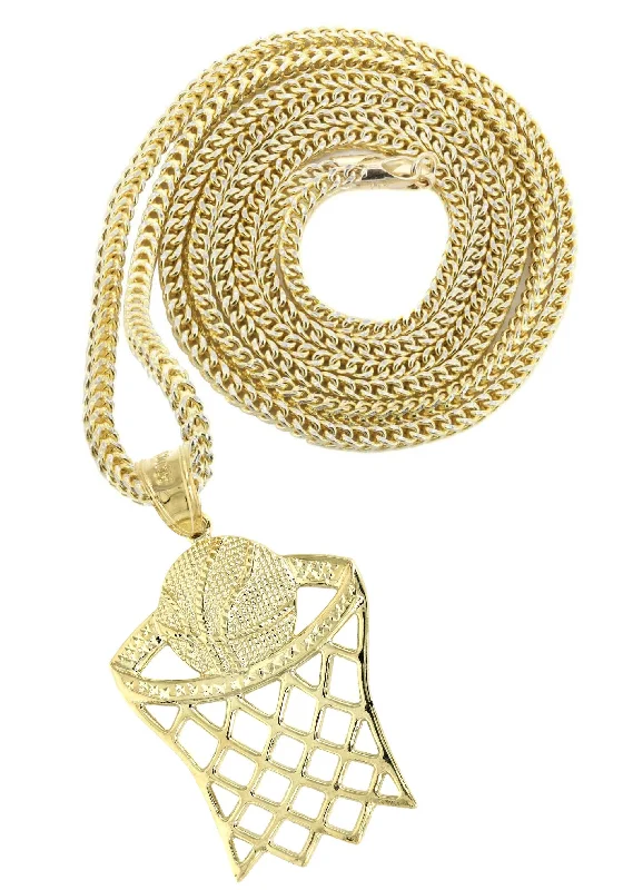 Luxury Jewelry Without The Luxury Price Tag 10K Yellow Gold Basketball Necklace | Appx. 14.7 Grams Luxury Jewelry Without The Luxury Price Tag 10K Yellow Gold Basketball Necklace | Appx. 14.7 Grams