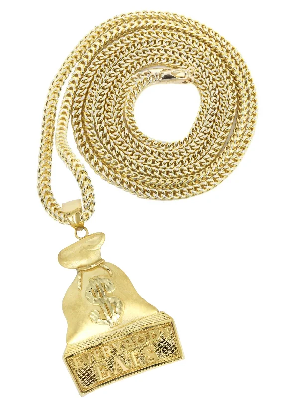 Premium Jewelry, Premium Discounts – Act Fast 10K Yellow Gold Money Bag Necklace | Appx. 21.6 Grams Premium Jewelry, Premium Discounts – Act Fast 10K Yellow Gold Money Bag Necklace | Appx. 21.6 Grams