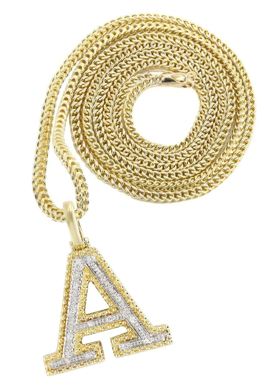 Versatile Layering Jewelry For Effortless Chic Diamond 10K Yellow Gold Letter "A" Necklace | Appx. 14 Grams Versatile Layering Jewelry For Effortless Chic Diamond 10K Yellow Gold Letter "A" Necklace | Appx. 14 Grams