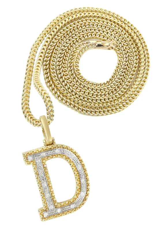 Special Offers On Handcrafted And Designer Jewelry Diamond 10K Yellow Gold Letter "D" Necklace | Appx. 13.3 Grams Special Offers On Handcrafted And Designer Jewelry Diamond 10K Yellow Gold Letter "D" Necklace | Appx. 13.3 Grams