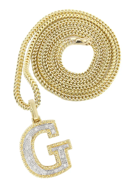Unique Jewelry Designs Now At Discounted Rates Diamond 10K Yellow Gold Letter "G" Necklace | Appx. 13.7 Grams Unique Jewelry Designs Now At Discounted Rates Diamond 10K Yellow Gold Letter "G" Necklace | Appx. 13.7 Grams