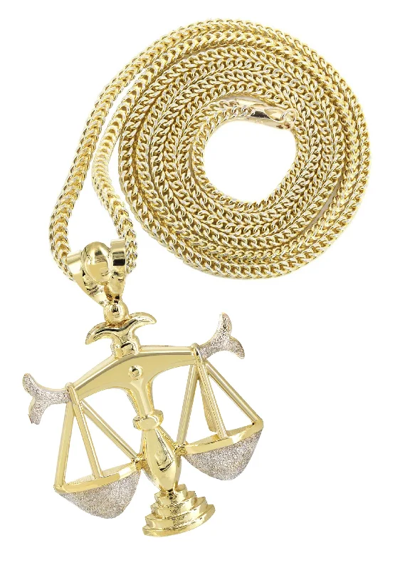 Best Jewelry Sale – Shop Exclusive Designs Now 10K Yellow Gold Scales of Justice Necklace | Appx. 23.3 Grams Best Jewelry Sale – Shop Exclusive Designs Now 10K Yellow Gold Scales of Justice Necklace | Appx. 23.3 Grams