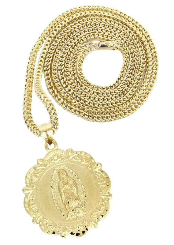 Don't Miss Out On Jaw-Dropping Jewelry Discounts 10K Yellow Gold Virgin Mary Necklace | Appx. 15.2 Grams Don't Miss Out On Jaw-Dropping Jewelry Discounts 10K Yellow Gold Virgin Mary Necklace | Appx. 15.2 Grams