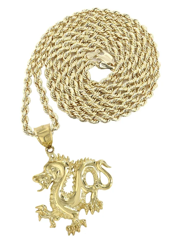 Timeless Elegance Now At Special Discounts 10K Yellow Gold Dragon Necklace | Appx. 18.9 Grams Timeless Elegance Now At Special Discounts 10K Yellow Gold Dragon Necklace | Appx. 18.9 Grams