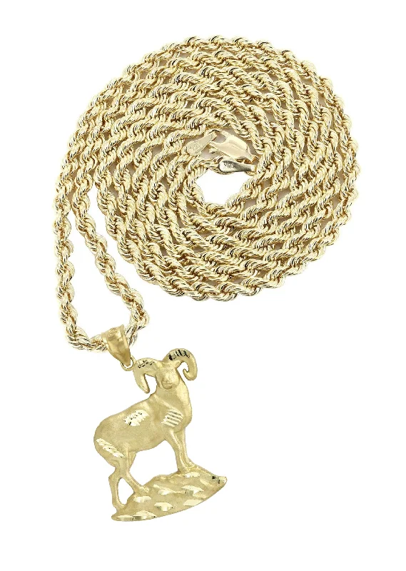 Affordable Glamour – Premium Jewelry For Less 10K Yellow Gold Ram Necklace | Appx. 13.8 Grams Affordable Glamour – Premium Jewelry For Less 10K Yellow Gold Ram Necklace | Appx. 13.8 Grams