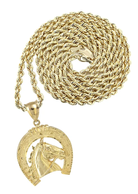Flash Deals On Fine Jewelry – Shop Before It's Gone 10K Yellow Gold Horse Necklace | Appx. 21.1 Grams Flash Deals On Fine Jewelry – Shop Before It's Gone 10K Yellow Gold Horse Necklace | Appx. 21.1 Grams