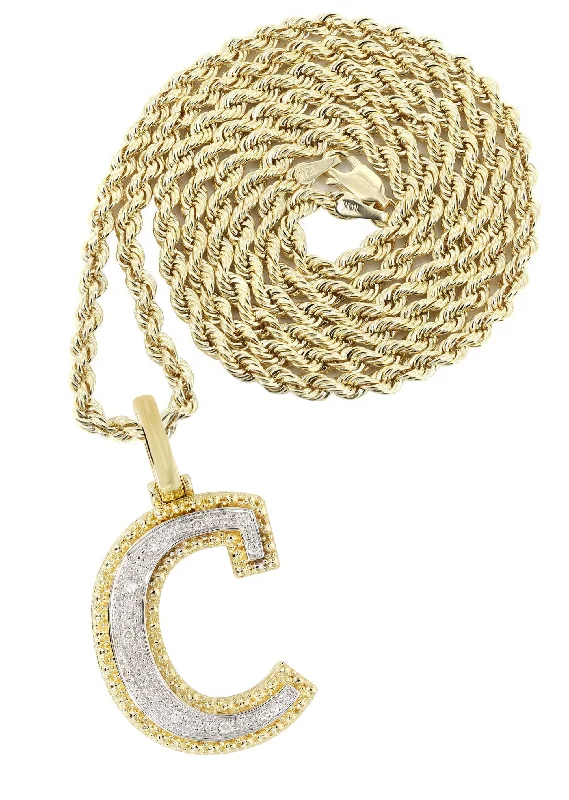 Luxury Jewelry Now At Special Promotional Rates Diamond 10K Yellow Gold Letter "C" Necklace | Appx. 13 Grams Luxury Jewelry Now At Special Promotional Rates Diamond 10K Yellow Gold Letter "C" Necklace | Appx. 13 Grams
