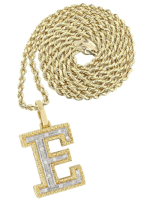 Exclusive Jewelry Bundles At Discounted Prices Diamond 10K Yellow Gold Letter "E" Necklace | Appx. 13.9 Grams Exclusive Jewelry Bundles At Discounted Prices Diamond 10K Yellow Gold Letter "E" Necklace | Appx. 13.9 Grams