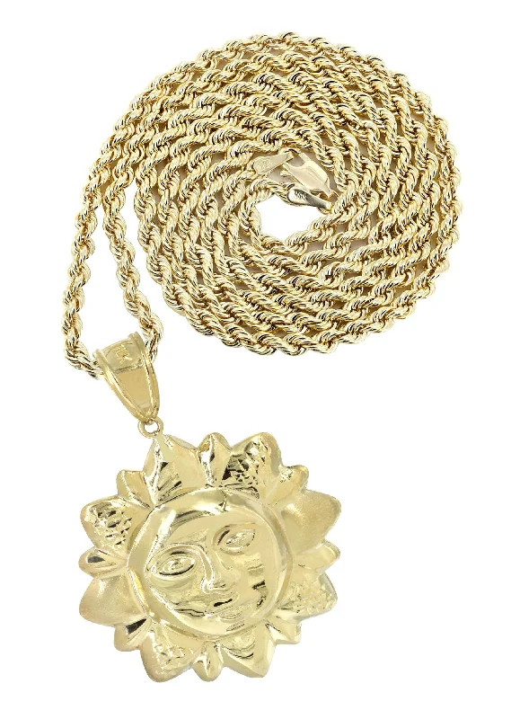 Timeless Beauty, Unbeatable Deals – Jewelry Sale On 10K Yellow Gold Sun Necklace | Appx. 15.9 Grams Timeless Beauty, Unbeatable Deals – Jewelry Sale On 10K Yellow Gold Sun Necklace | Appx. 15.9 Grams