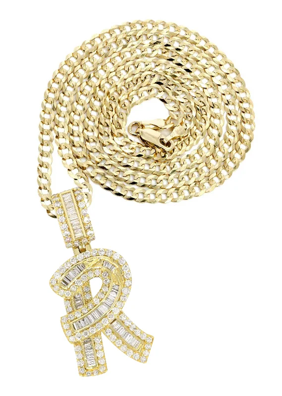 The Perfect Accessory For Less – Jewelry Sale Live 14K Yellow Gold Letter "R" Baguette Diamond Necklace | 2.01 Carats The Perfect Accessory For Less – Jewelry Sale Live 14K Yellow Gold Letter "R" Baguette Diamond Necklace | 2.01 Carats