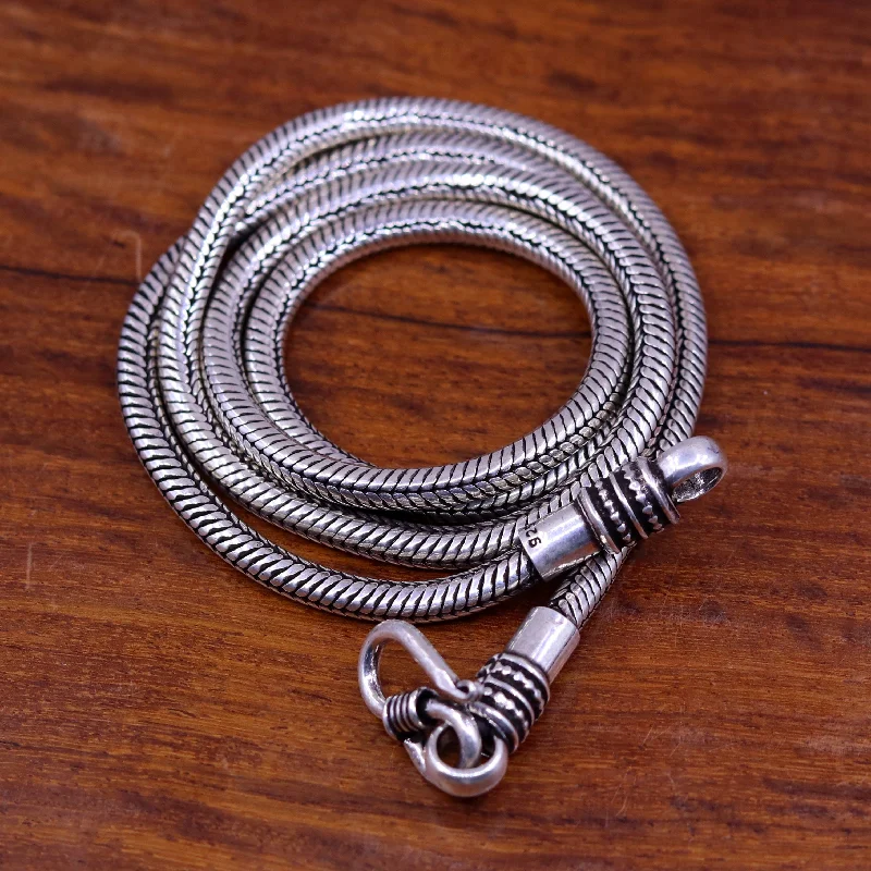 Modern Jewelry At Exclusive Discounts – Shop Today 18" 925 fine sterling silver handmade snake chain, pendant chain, excellent oxidized silver necklace vintage design tribal jewelry ch101 Modern Jewelry At Exclusive Discounts – Shop Today 18" 925 fine sterling silver handmade snake chain, pendant chain, excellent oxidized silver necklace vintage design tribal jewelry ch101