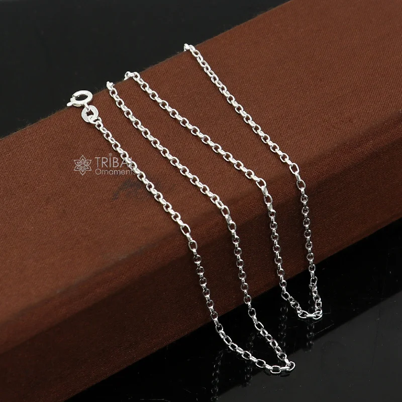 Elegant Necklaces And Bracelets At Limited-Time Offers 18 inches 1.5mm handmade Rolo chain 925 sterling silver chain, kids chain, plain bright silver trendy style boy's girls chain ch594 Elegant Necklaces And Bracelets At Limited-Time Offers 18 inches 1.5mm handmade Rolo chain 925 sterling silver chain, kids chain, plain bright silver trendy style boy's girls chain ch594