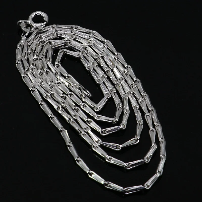 Special Jewelry Deals – Upgrade Your Collection 24 inches 1.5mm handmade unique chain 925 sterling silver chain, plain bright silver trendy style boy's girls chain ch595 Special Jewelry Deals – Upgrade Your Collection 24 inches 1.5mm handmade unique chain 925 sterling silver chain, plain bright silver trendy style boy's girls chain ch595