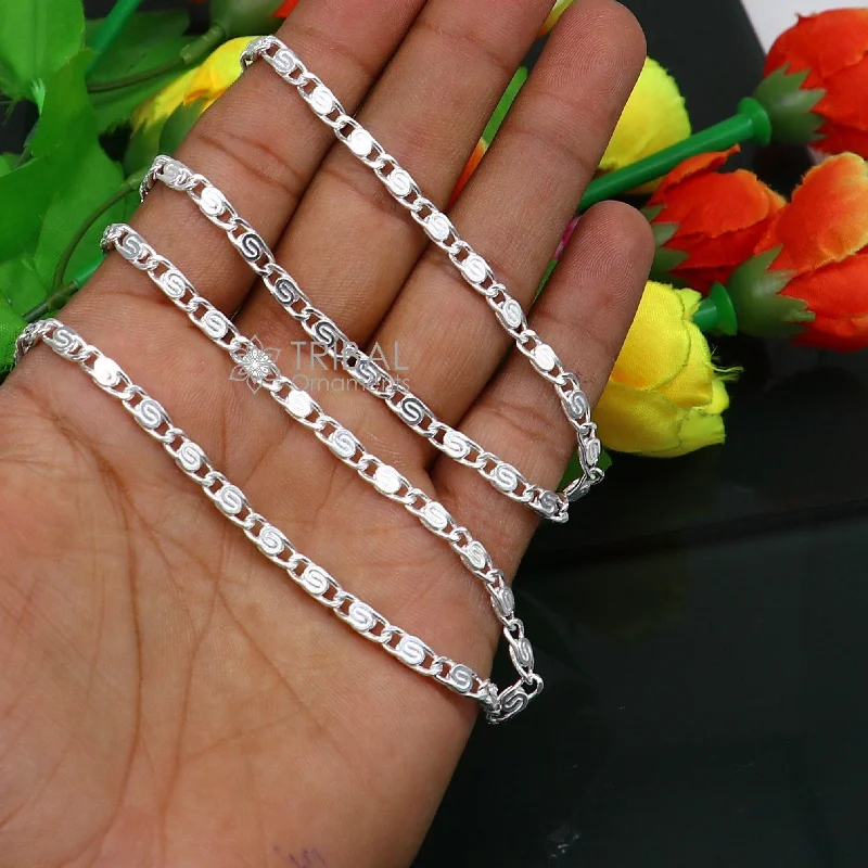 Unlock Unbeatable Jewelry Deals Before They’Re Gone 20" 3.5 MM 925 sterling silver handmade solid fancy stylish silver chain necklace nawabi chain best gifting jewelry from India ch226 Unlock Unbeatable Jewelry Deals Before They’Re Gone 20" 3.5 MM 925 sterling silver handmade solid fancy stylish silver chain necklace nawabi chain best gifting jewelry from India ch226
