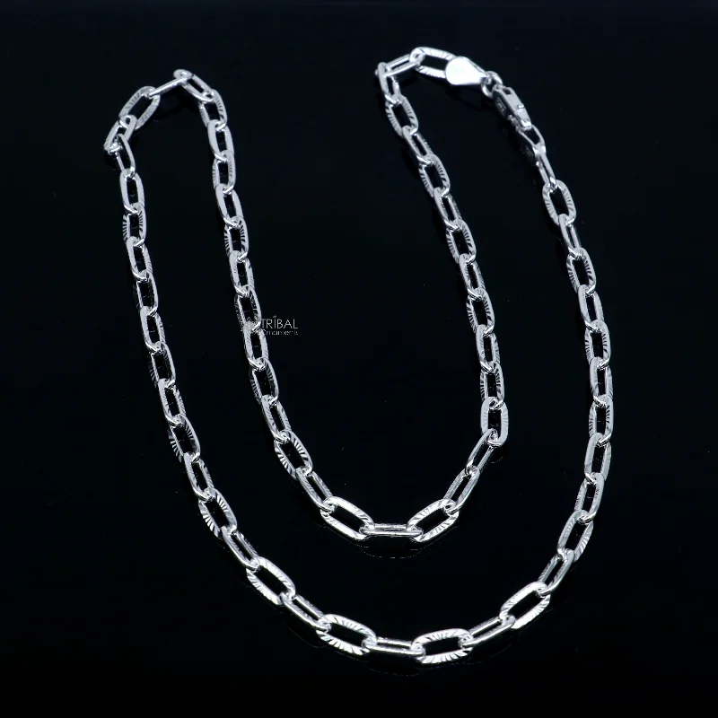 Shop Jewelry That Shines Without The High Price 20" 4mm 925 Sterling silver handmade Rolo cable chain unisex gifting necklace jewelry ch602 Shop Jewelry That Shines Without The High Price 20" 4mm 925 Sterling silver handmade Rolo cable chain unisex gifting necklace jewelry ch602