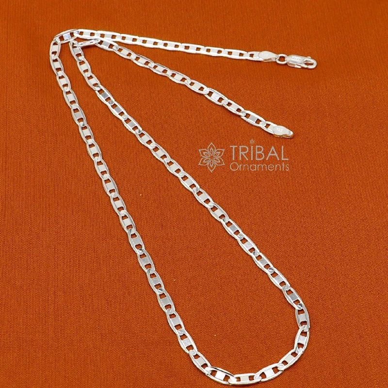 Make Your Outfit Shine With Discounted Jewelry 20" 4MM 925 sterling silver handmade solid fancy stylish silver chain necklace Nawabi chain best gifting jewelry from India ch242 Make Your Outfit Shine With Discounted Jewelry 20" 4MM 925 sterling silver handmade solid fancy stylish silver chain necklace Nawabi chain best gifting jewelry from India ch242