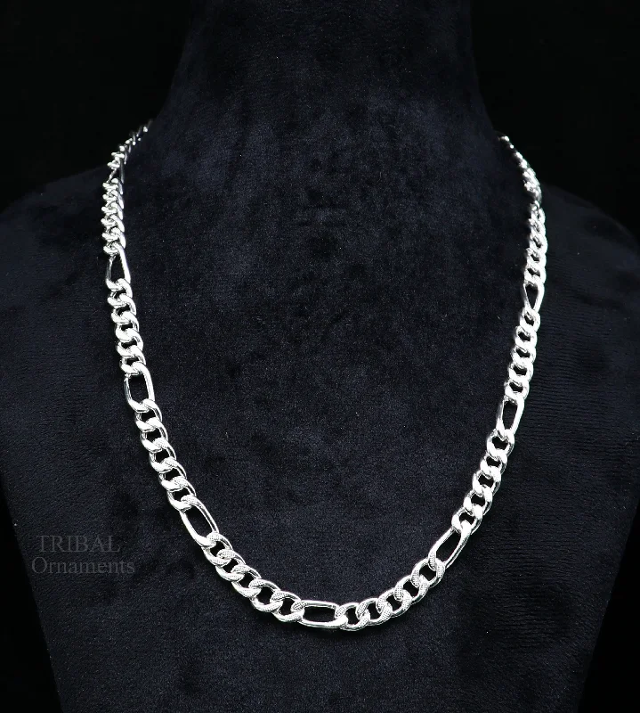 Timeless Elegance, Temporary Discounts – Act Fast 20.5" 925 sterling silver 5mm handmade amazing Figaro chain necklace excellent gifting jewelry, new fancy style men's chain necklace nch338 Timeless Elegance, Temporary Discounts – Act Fast 20.5" 925 sterling silver 5mm handmade amazing Figaro chain necklace excellent gifting jewelry, new fancy style men's chain necklace nch338