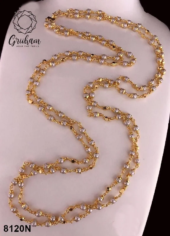 Limited Stock On Premium Jewelry At Low Prices 23.5 kt gold plated Guaranteed pearl chain/ 30 INCHES 8120N Limited Stock On Premium Jewelry At Low Prices 23.5 kt gold plated Guaranteed pearl chain/ 30 INCHES 8120N