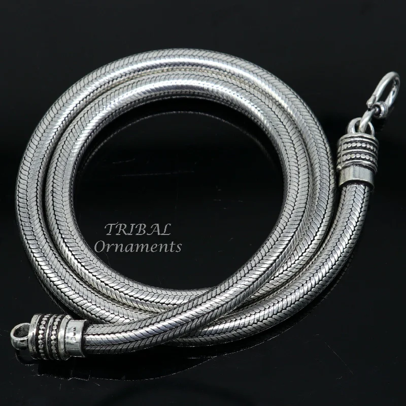 Timeless Elegance At Unbelievable Discounts 6mm 20" to 24" long snake chain 925 sterling silver handmade snake chain pendant chain, necklace chain, oxidized silver trendy chain ch175