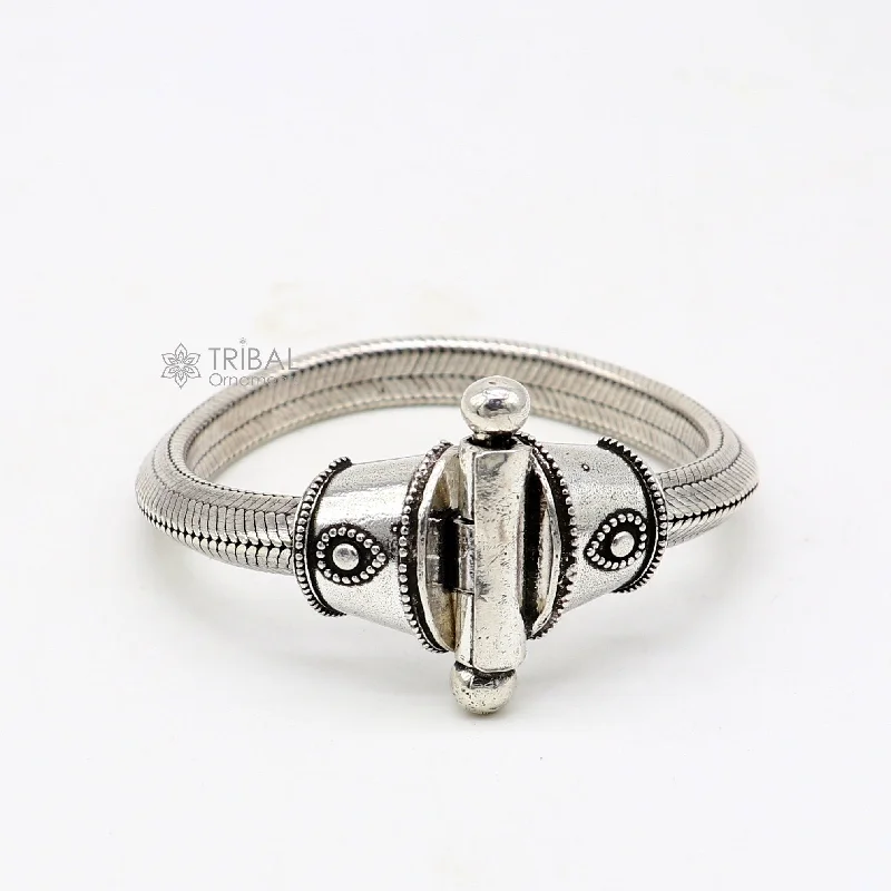 Must-Have Jewelry At Unbelievable Discounts 7" 925 sterling silver customized snake chain half round bracelet vintage design stylish men's gifting wrist belt jewelry sbr726 Must-Have Jewelry At Unbelievable Discounts 7" 925 sterling silver customized snake chain half round bracelet vintage design stylish men's gifting wrist belt jewelry sbr726