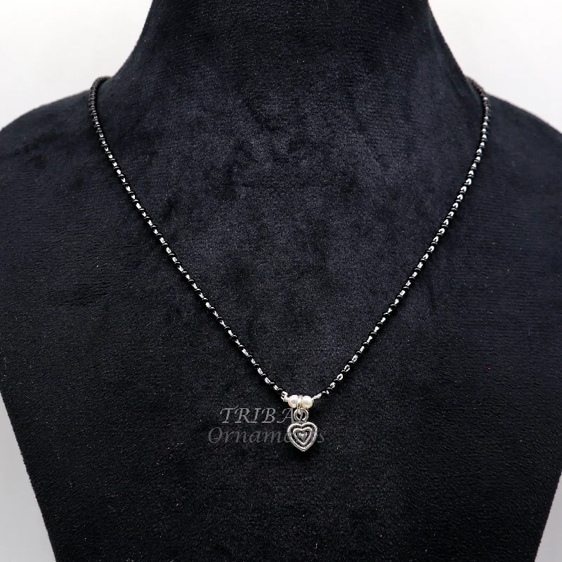 Huge Markdowns On Premium Jewelry Styles 925 sterling silver black beads chain necklace, vintage Style pendant, traditional style brides Delicate necklace for girl's  set503