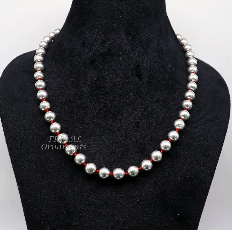 Fashion-Forward Jewelry At Exclusive Discounts 9mm 925 sterling silver customized stylish wax beaded necklace, unique cultural brides gifting beaded necklace tribal jewelry set560 Fashion-Forward Jewelry At Exclusive Discounts 9mm 925 sterling silver customized stylish wax beaded necklace, unique cultural brides gifting beaded necklace tribal jewelry set560