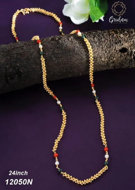 Discounted Jewelry For A Glamorous Look 1 gm Micro gold plated 1 Line designer 24 inches Chain 12050N Discounted Jewelry For A Glamorous Look 1 gm Micro gold plated 1 Line designer 24 inches Chain 12050N