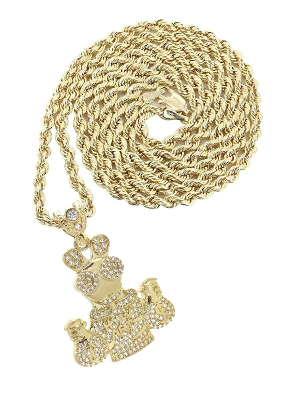 Timeless Elegance, Temporary Discounts – Act Fast 10K Yellow Gold Ace Of Spades Necklace | Appx. 18 Grams