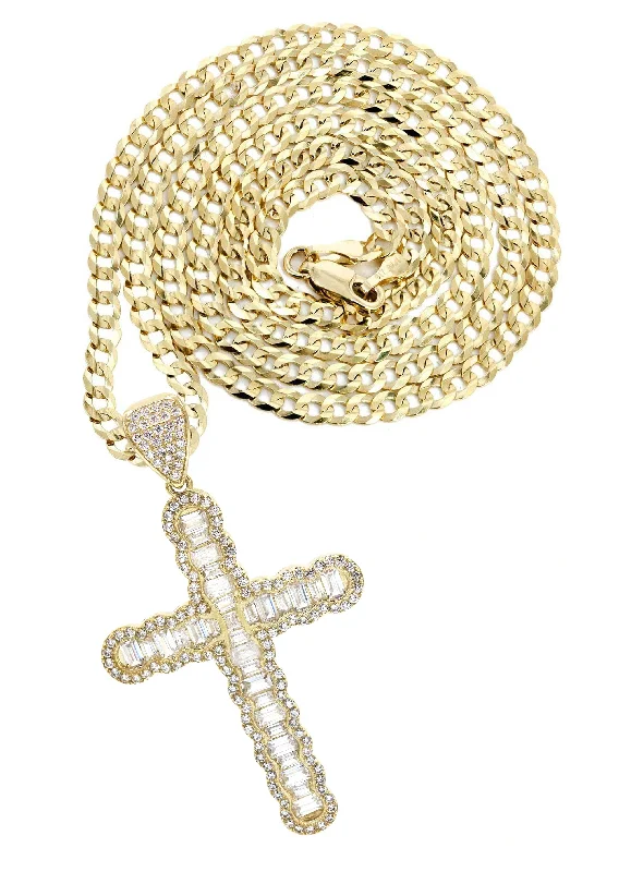 Exclusive Jewelry Sale – Grab Timeless Pieces Now 10K Yellow Gold Baguette Cross Necklace | Appx. 15.6 Grams Exclusive Jewelry Sale – Grab Timeless Pieces Now 10K Yellow Gold Baguette Cross Necklace | Appx. 15.6 Grams