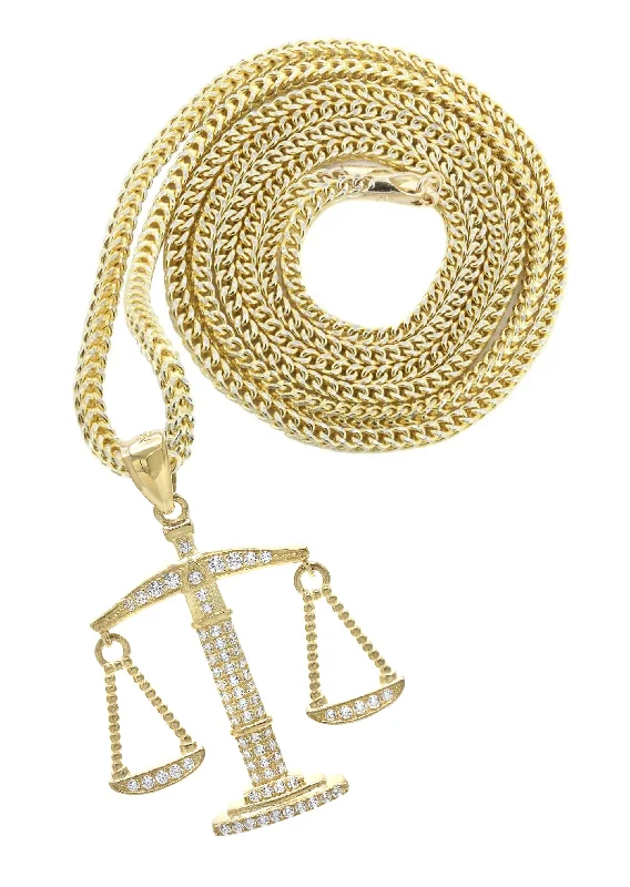 Final Call For Exquisite Jewelry At Reduced Rates 10K Yellow Gold Scales Of Justice Necklace | Appx. 15 Grams Final Call For Exquisite Jewelry At Reduced Rates 10K Yellow Gold Scales Of Justice Necklace | Appx. 15 Grams