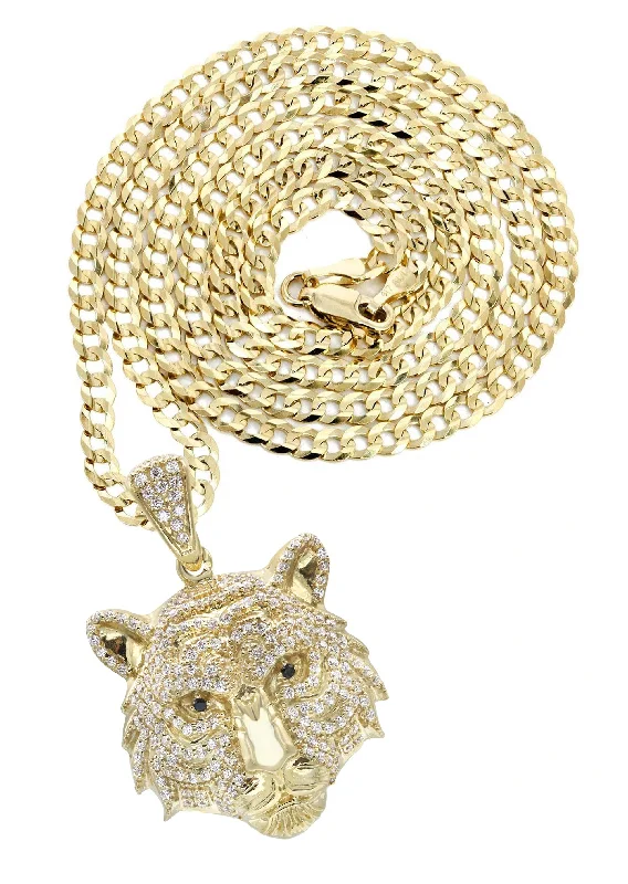 Don't Miss Out On Bestselling Jewelry At Special Prices 10K Yellow Gold Tiger Head Necklace | Appx. 28.3 Grams Don't Miss Out On Bestselling Jewelry At Special Prices 10K Yellow Gold Tiger Head Necklace | Appx. 28.3 Grams