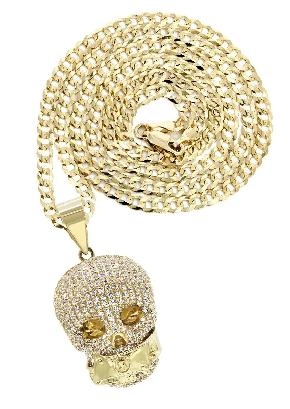 Premium Jewelry, Premium Discounts – Act Fast 10K Yellow Gold Skull Head Necklace | Appx. 21 Grams Premium Jewelry, Premium Discounts – Act Fast 10K Yellow Gold Skull Head Necklace | Appx. 21 Grams