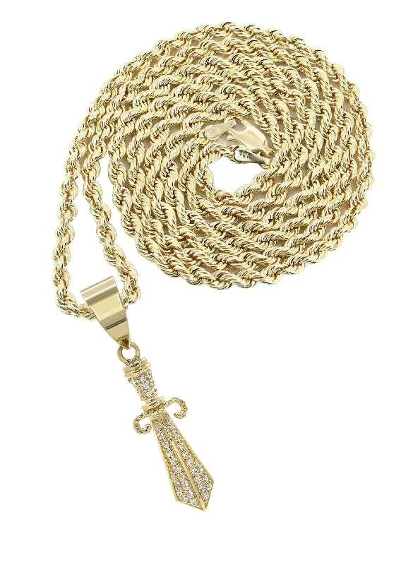 Affordable Luxury Jewelry – Style At A Great Price 10K Yellow Gold Dagger Necklace | Appx. 13.3 Grams Affordable Luxury Jewelry – Style At A Great Price 10K Yellow Gold Dagger Necklace | Appx. 13.3 Grams
