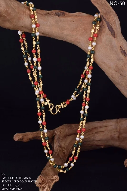 Accessorize For Less – Luxury Jewelry At Affordable Prices 23.5 kt gold plated Guaranteed beads chain double layer 30 INCHES 8809N Accessorize For Less – Luxury Jewelry At Affordable Prices 23.5 kt gold plated Guaranteed beads chain double layer 30 INCHES 8809N