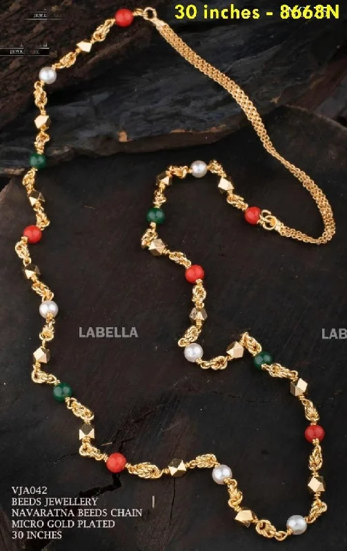 Trendy Minimalist Jewelry For Everyday Wear 24k Gold Plated Beads chain