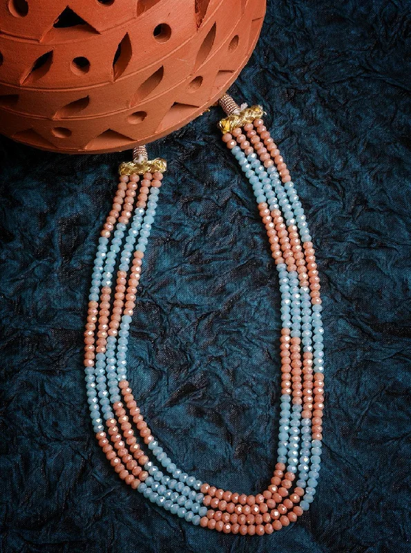 Exclusive Jewelry Sale Event – Shop Now 4 layer Peack and light blue Chain 8880N