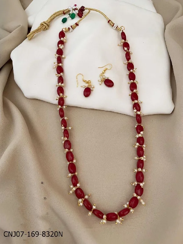 Stunning Jewelry At A Fraction Of The Price Single layer Maroon Beads Chain/ 30 INCHES 8319N Stunning Jewelry At A Fraction Of The Price Single layer Maroon Beads Chain/ 30 INCHES 8319N