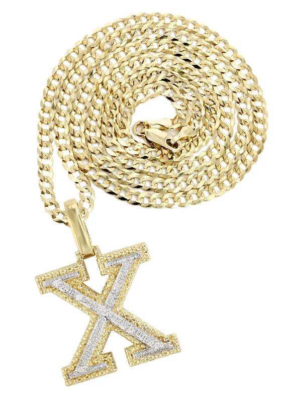 Timeless Jewelry At Special Discount Rates Diamond 10K Yellow Gold Letter "X" Necklace | Appx. 15.3 Grams Timeless Jewelry At Special Discount Rates Diamond 10K Yellow Gold Letter "X" Necklace | Appx. 15.3 Grams