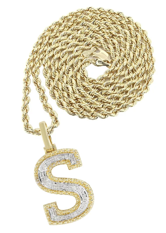 Premium Jewelry Now Available At Special Discounts Diamond 10K Yellow Gold Letter "S" Necklace | Appx. 13.5 Grams Premium Jewelry Now Available At Special Discounts Diamond 10K Yellow Gold Letter "S" Necklace | Appx. 13.5 Grams