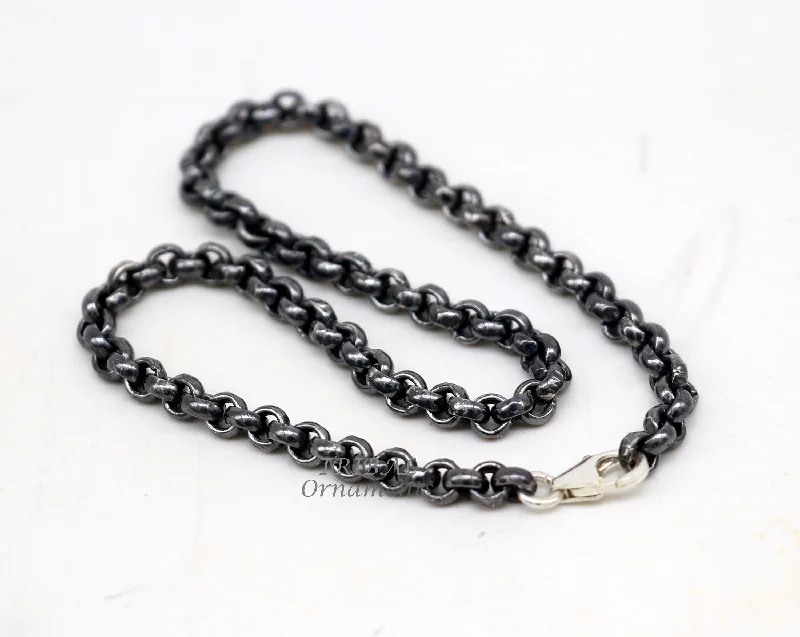 Shine In Style – Shop Jewelry Discounts Today Handmade 925 sterling silver rolo chain oxidized single anklet bracelet, silver anklets, foot bracelet amazing belly dance jewelry ank512