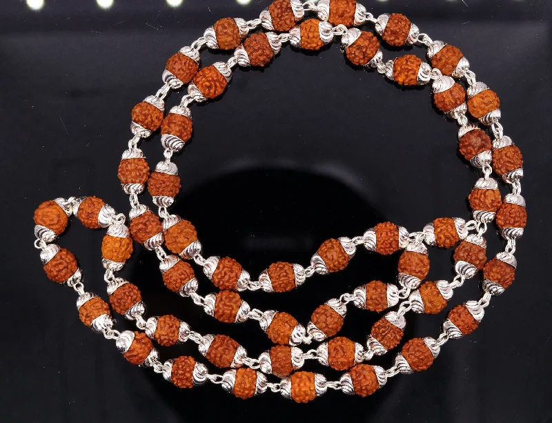 Flash Deals On Fine Jewelry – Shop Before It's Gone Handmade silver caps natural rudraksha bead chain necklace fabulous unisex silver jewelry awesome design ch001 Flash Deals On Fine Jewelry – Shop Before It's Gone Handmade silver caps natural rudraksha bead chain necklace fabulous unisex silver jewelry awesome design ch001