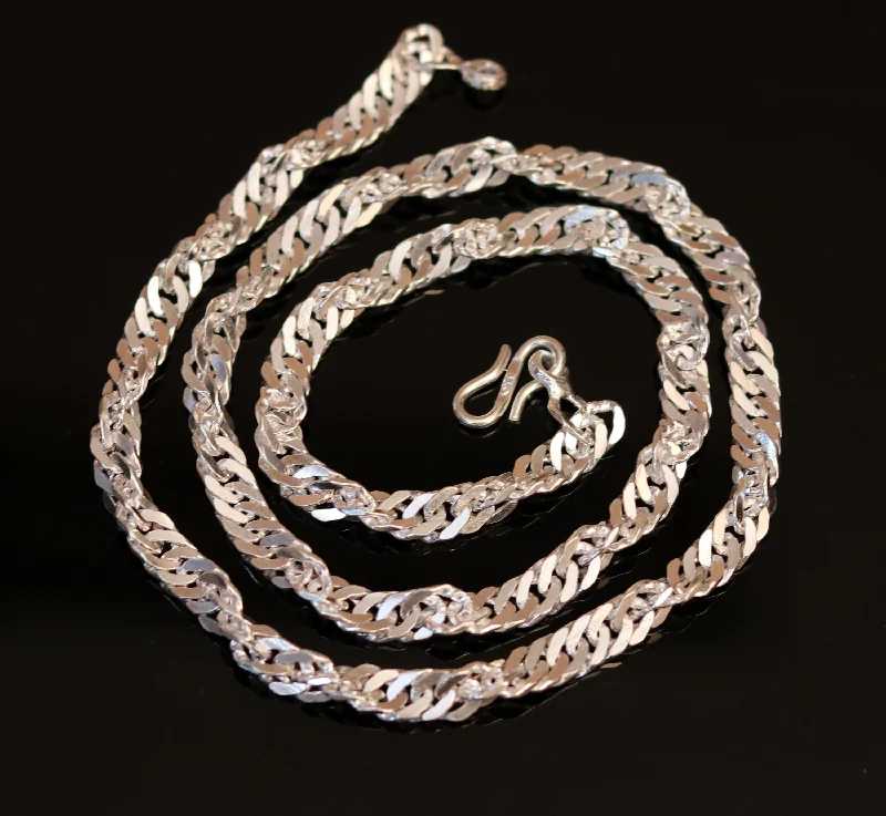 Bestselling Jewelry At Special Promotional Rates Handmade sterling silver twisted design solid 24 inches long chain necklace for unisex, amazing stylish gorgeous gifting necklace ch73 Bestselling Jewelry At Special Promotional Rates Handmade sterling silver twisted design solid 24 inches long chain necklace for unisex, amazing stylish gorgeous gifting necklace ch73