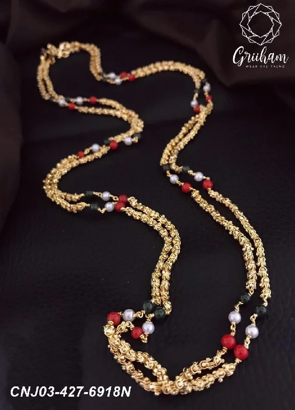 Sparkle More For Less – Jewelry Sale Happening Now Premium Gold Finish Two Layers Real Coral / Pearl / Jade Chain 30 inches 6918N Sparkle More For Less – Jewelry Sale Happening Now Premium Gold Finish Two Layers Real Coral / Pearl / Jade Chain 30 inches 6918N