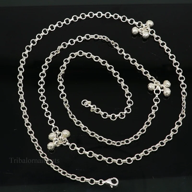 Limited-Time Offer On Elegant Jewelry Pieces Pure 925 sterling silver handmade Link chain design belly chain, waist chain, gorgeous belly Saree chain belt for dance tribal jewelry wch09 Limited-Time Offer On Elegant Jewelry Pieces Pure 925 sterling silver handmade Link chain design belly chain, waist chain, gorgeous belly Saree chain belt for dance tribal jewelry wch09