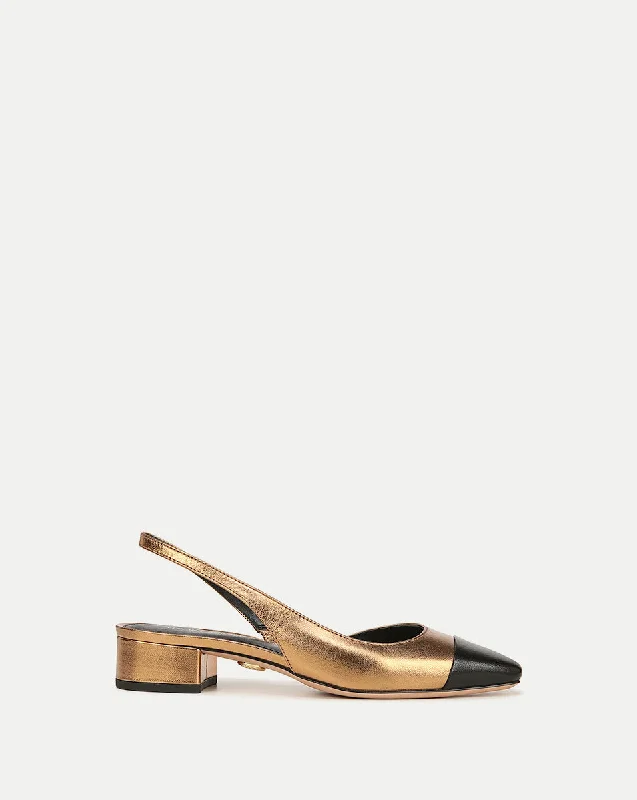 Flash Sales This Week Cecile Leather Cap-Toe Slingback