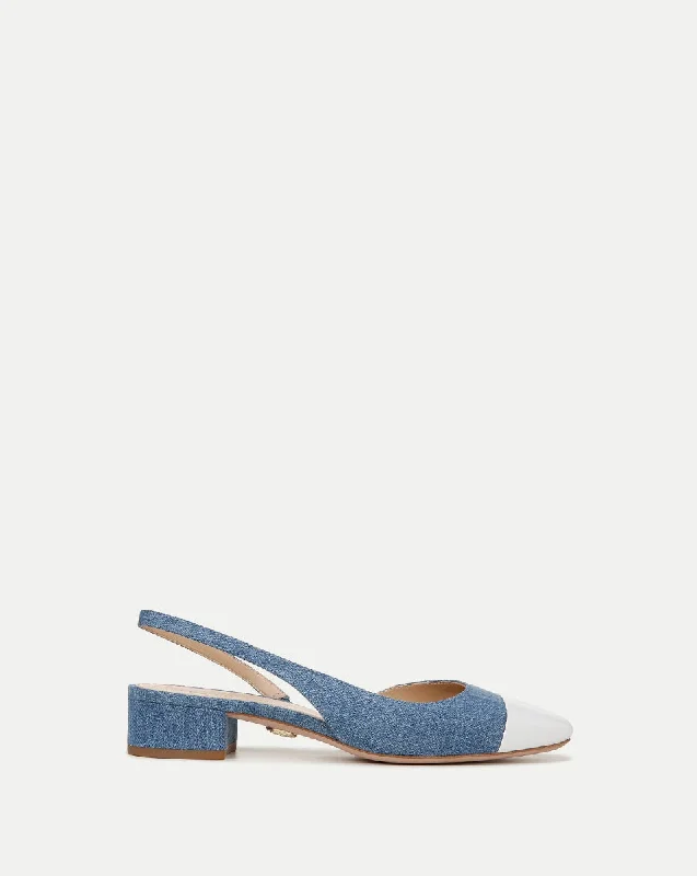 Early Bird Offer Cecile Denim Cap-Toe Slingback