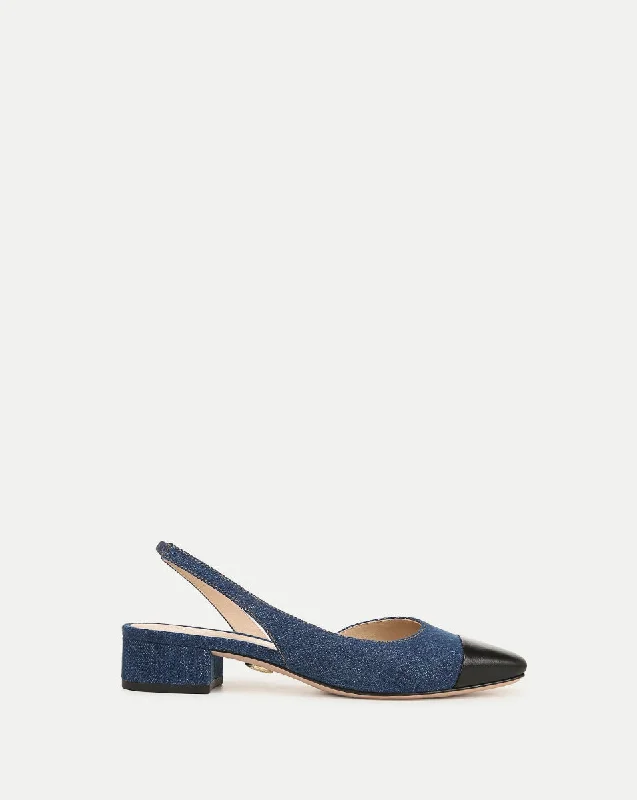 Style Upgrade Cecile Denim Cap-Toe Slingback